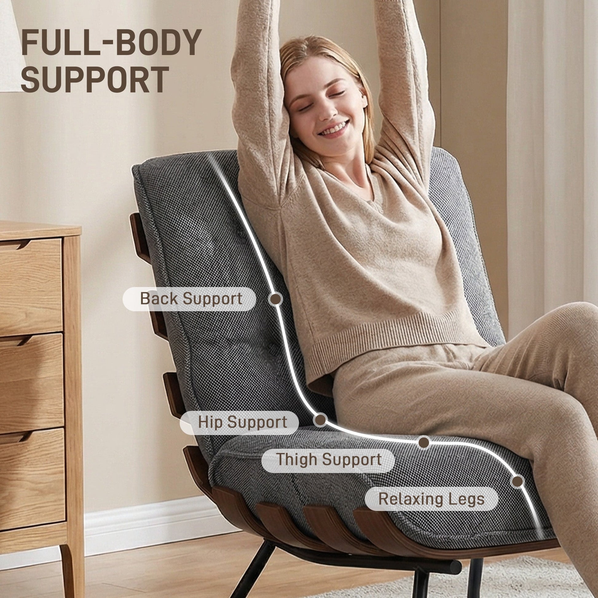 HOMCOM Accent Chair, Linen-look Fabric Reading Chair with Spring Cushion, Slatted Support, Steel Frame, Dark Grey | Luxury Home Accessories | Heulog Glow