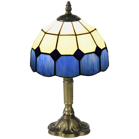 HOMCOM Antique Table Lamp, for Bedroom Bedside, Bulb not Included, Blue | Luxury Home Accessories | Heulog Glow