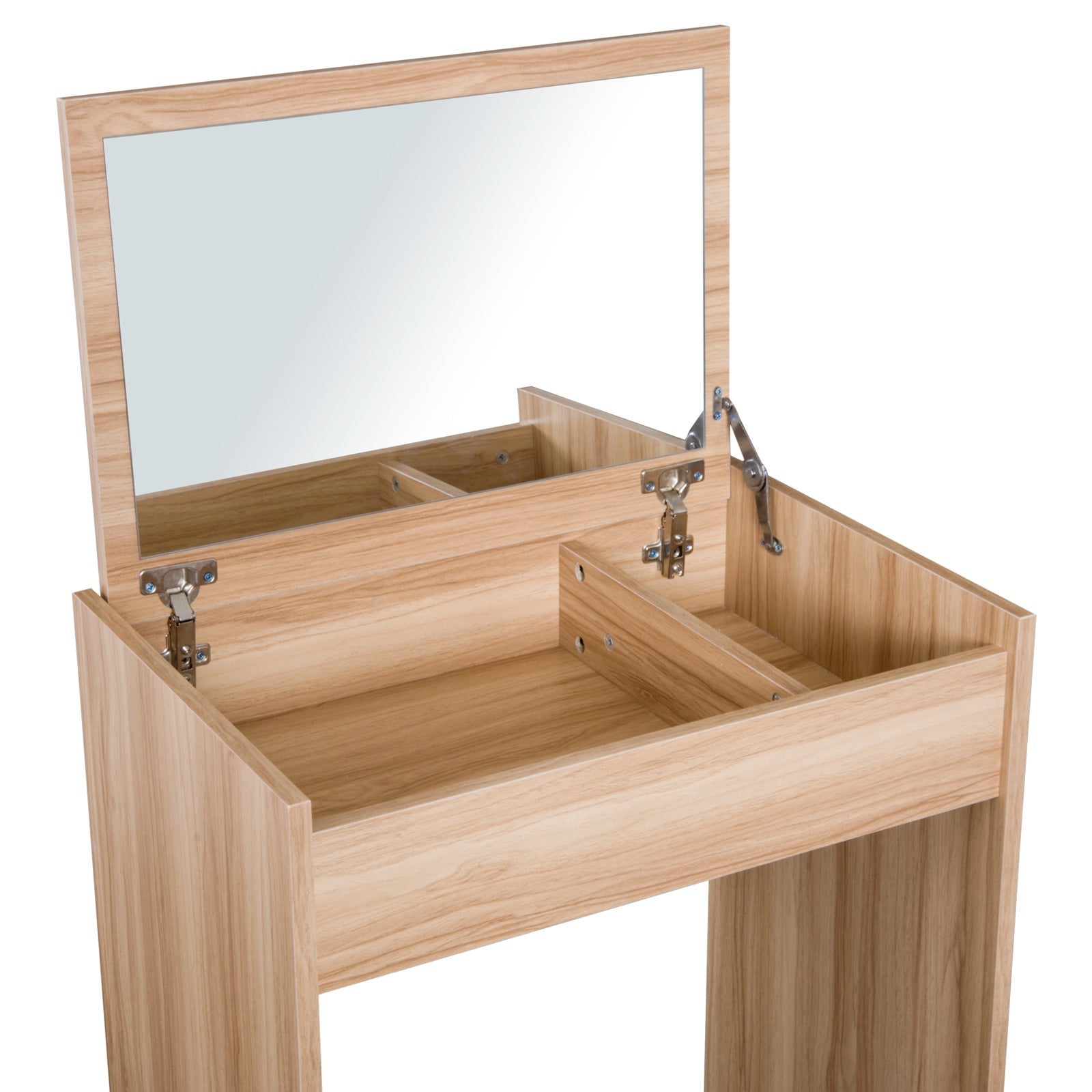 HOMCOM Dressing Table with Mirror and Stool, Vanity Makeup Table with Flip Up Mirror, Vanity Desk with Storage Unit and Padded Seat, Wood | Luxury Home Accessories | Heulog Glow