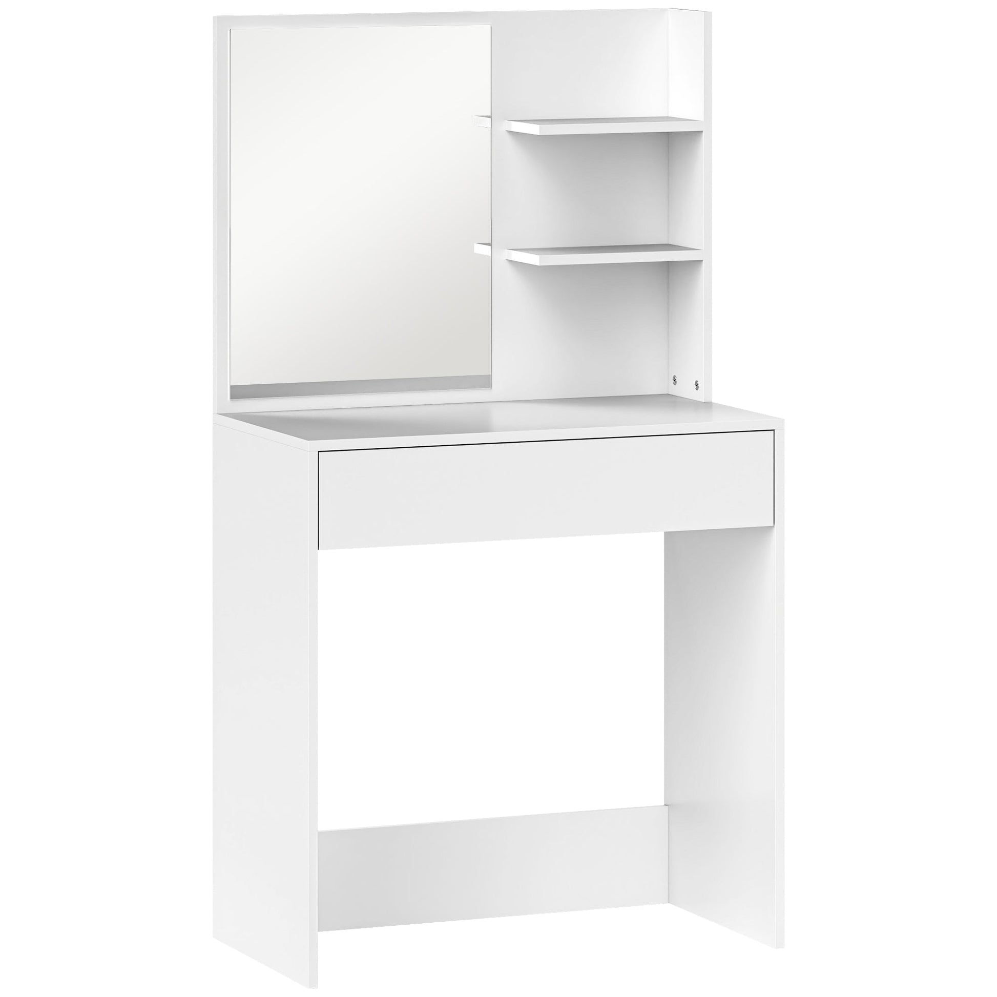 HOMCOM Dressing Table with Mirror and Storage - White | Luxury Home Accessories | Heulog Glow