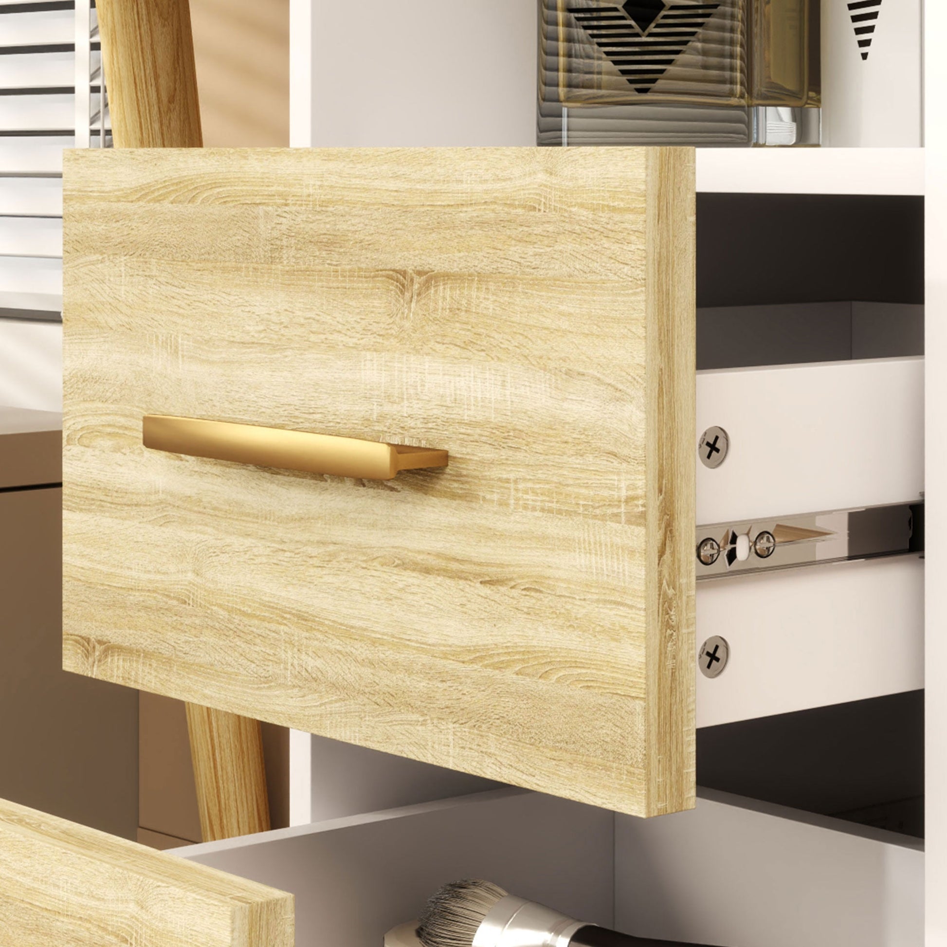 HOMCOM Elegant Dressing Table, with Storage - White | Luxury Home Accessories | Heulog Glow