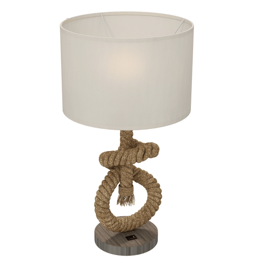 HOMCOM LED Nautical Table Lamp with USB Charging Port for Bedroom Living Room | Luxury Home Accessories | Heulog Glow
