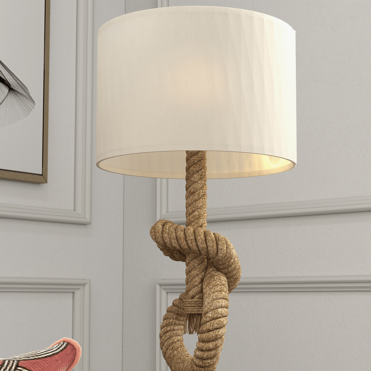 HOMCOM LED Nautical Table Lamp with USB Charging Port for Bedroom Living Room | Luxury Home Accessories | Heulog Glow