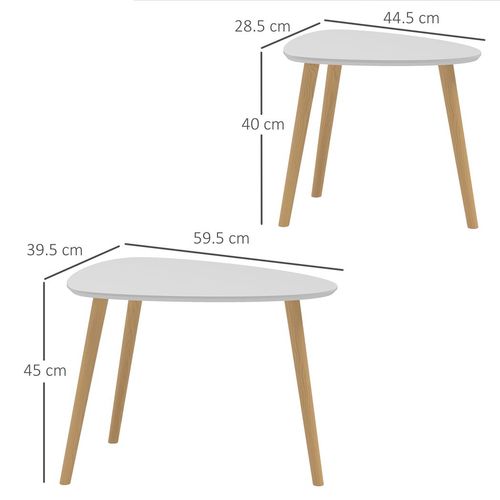 HOMCOM Side Table Set of 2, Modern End Coffee Bedside Tables Grey Natural | Luxury Home Accessories | Heulog Glow