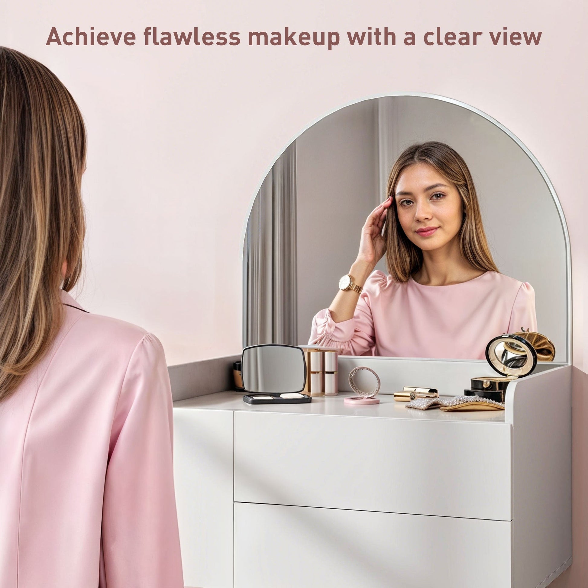 HOMCOM Three Drawer Compact Dressing Table - White | Luxury Home Accessories | Heulog Glow