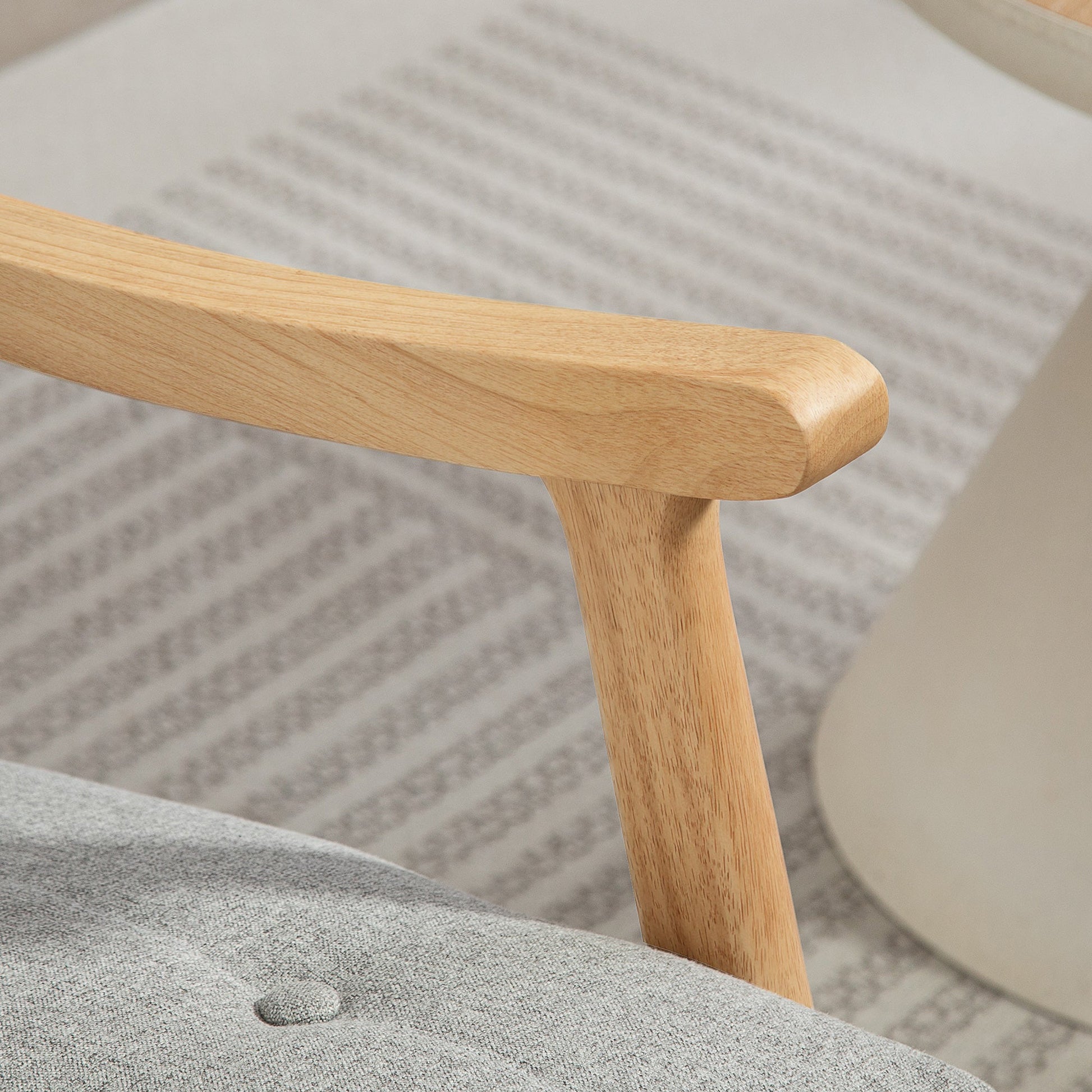 HOMCOM Wood Frame Rocking Accent Chair - Light Grey | Luxury Home Accessories | Heulog Glow