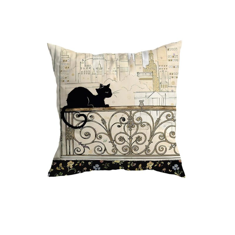 Home Fashion Minimalist Cat Print Pillowcase | Luxury Home Accessories | Heulog Glow