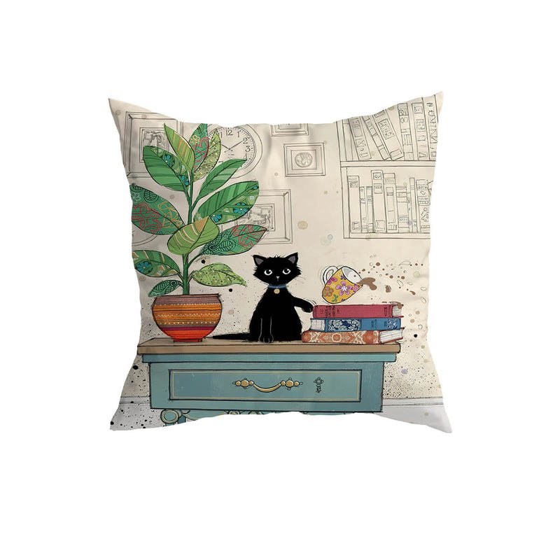 Home Fashion Minimalist Cat Print Pillowcase | Luxury Home Accessories | Heulog Glow