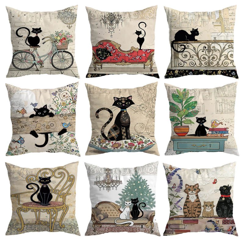Home Fashion Minimalist Cat Print Pillowcase | Luxury Home Accessories | Heulog Glow