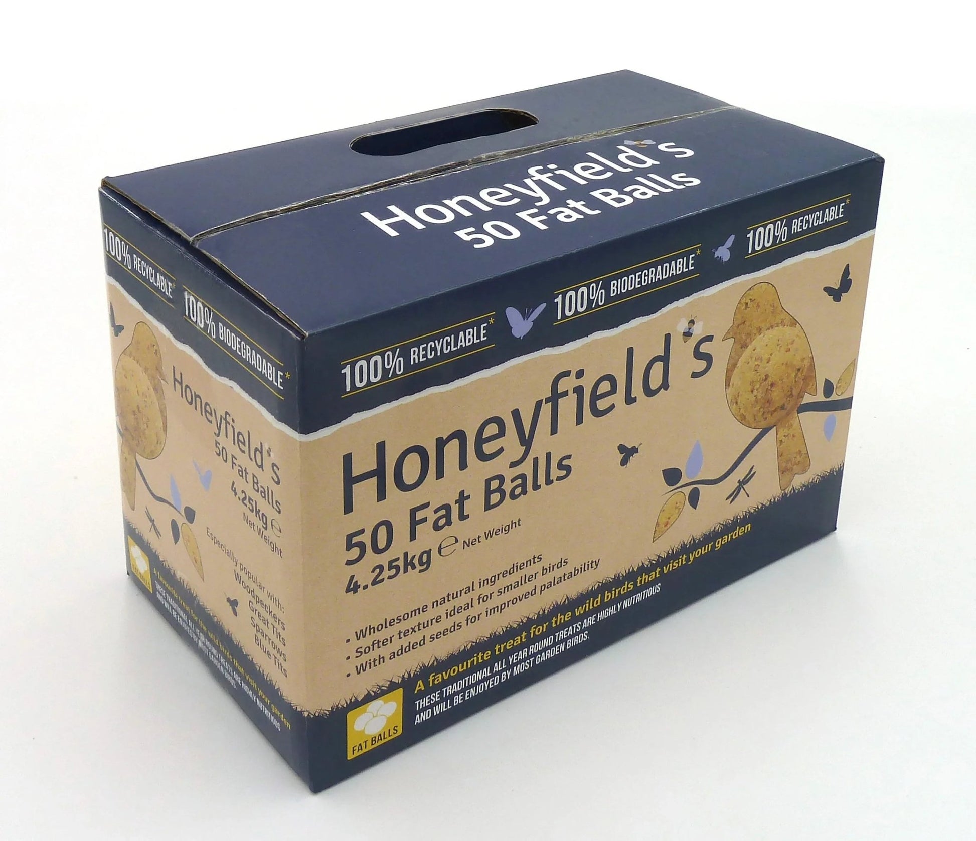 Honeyfields Fat Balls 50 No Net Box | Luxury Home Accessories | Heulog Glow
