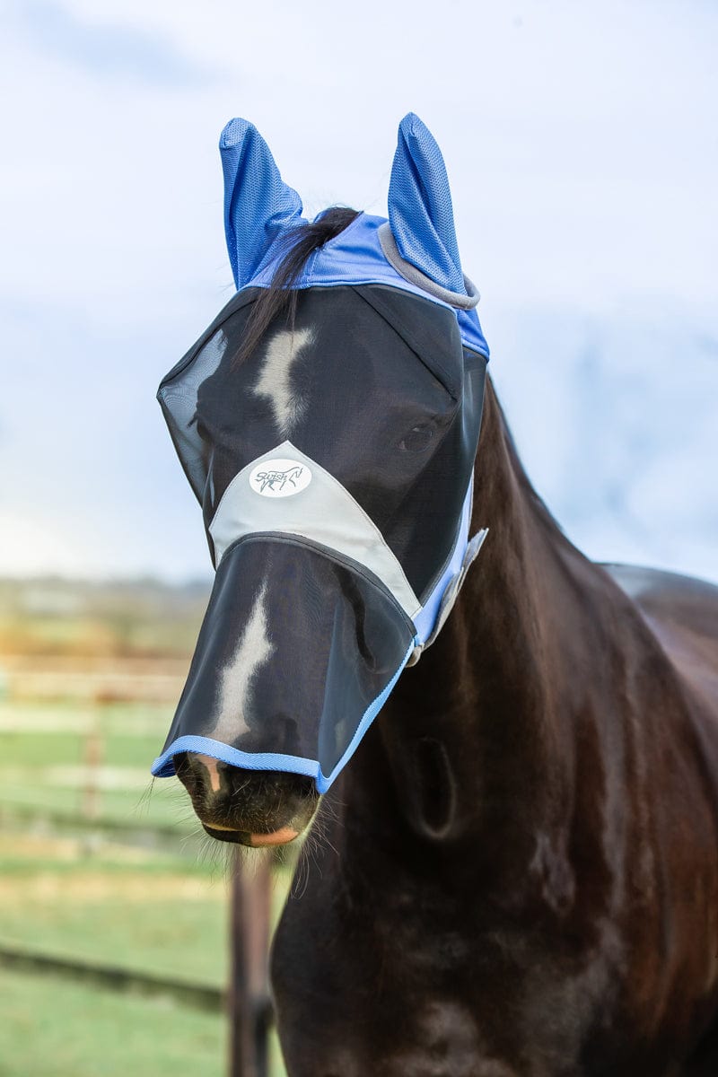 Horse Fly Mask With Nose - Cornflower | Luxury Home Accessories | Heulog Glow
