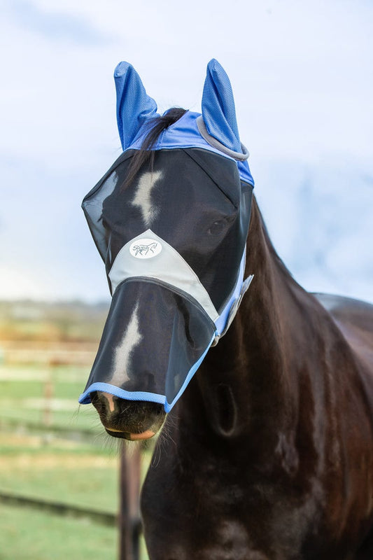 Horse Fly Mask With Nose - Cornflower | Luxury Home Accessories | Heulog Glow