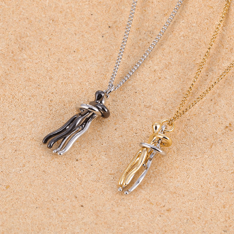 Hot Sale Affectionate Hug Necklace Couples Anniversary Valentine's Day Gift Fashion Punk Street Style Pendant Necklace | Luxury Home Accessories | Heulog Glow
