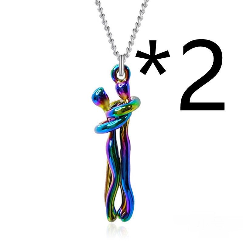 Hot Sale Affectionate Hug Necklace Couples Anniversary Valentine's Day Gift Fashion Punk Street Style Pendant Necklace | Luxury Home Accessories | Heulog Glow