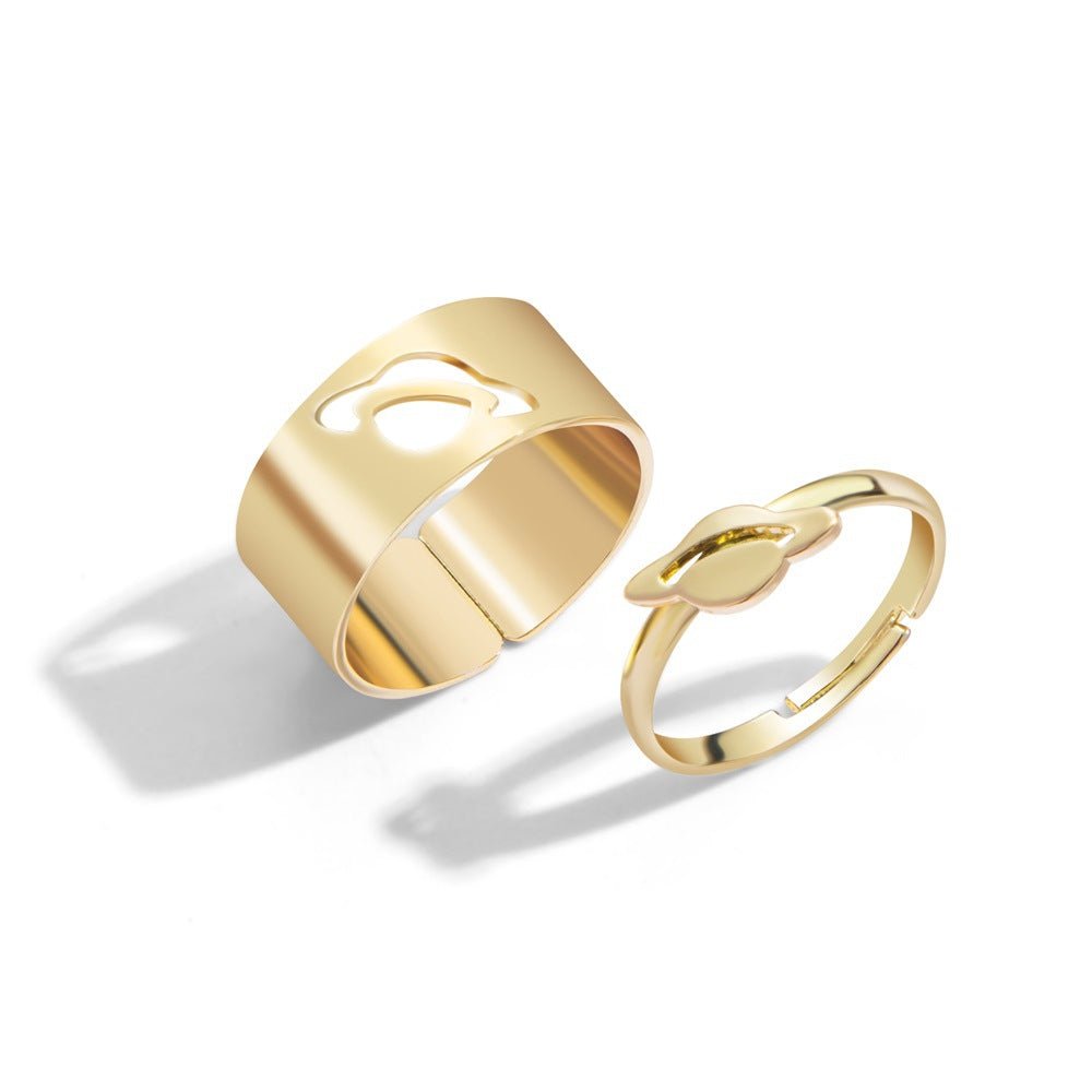 Hot Selling Creative Personality Butterfly 2-Piece Set Ins Same Punk Style Couple Ring | Luxury Home Accessories | Heulog Glow