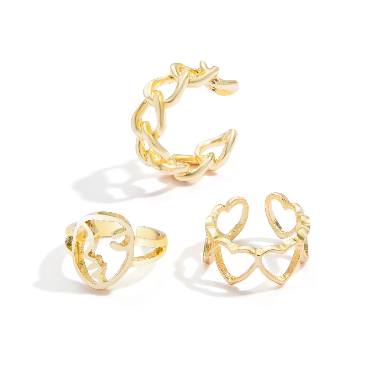 Hot Selling Creative Personality Butterfly 2-Piece Set Ins Same Punk Style Couple Ring | Luxury Home Accessories | Heulog Glow