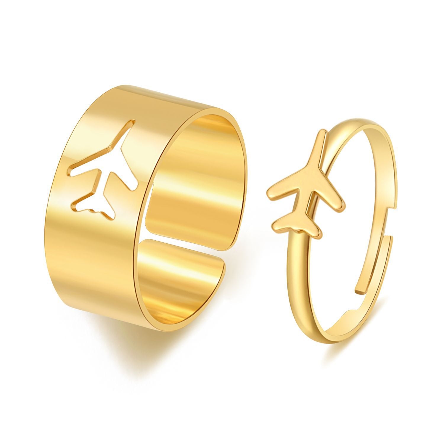 Hot Selling Creative Personality Butterfly 2-Piece Set Ins Same Punk Style Couple Ring | Luxury Home Accessories | Heulog Glow