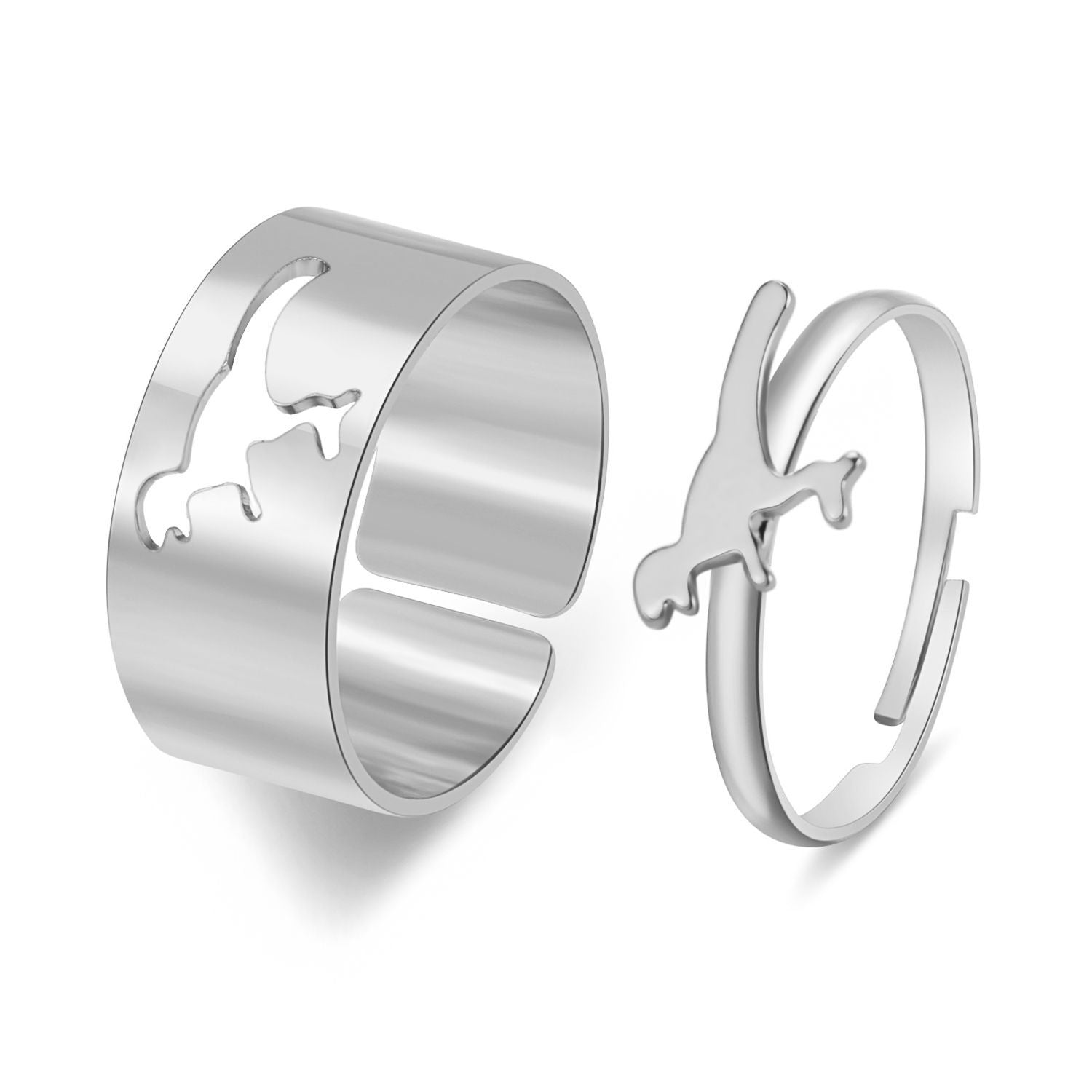 Hot Selling Creative Personality Butterfly 2-Piece Set Ins Same Punk Style Couple Ring | Luxury Home Accessories | Heulog Glow