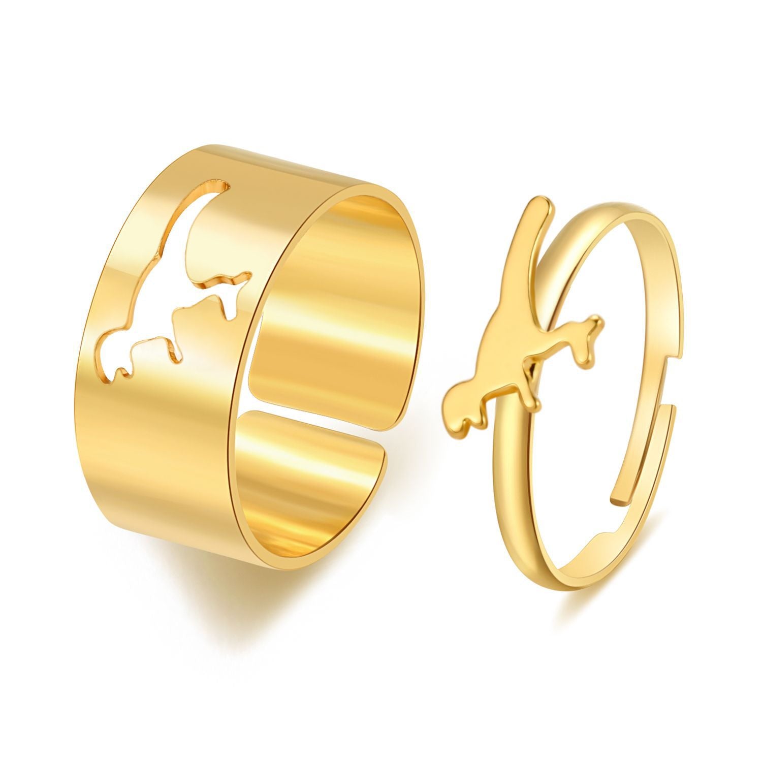 Hot Selling Creative Personality Butterfly 2-Piece Set Ins Same Punk Style Couple Ring | Luxury Home Accessories | Heulog Glow