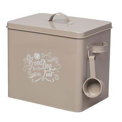 House of Paws Good Dog Food Tin Grey with Scoop | Luxury Home Accessories | Heulog Glow