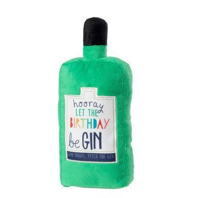 House of Paws Green Birthday Gin plush dog toy with plastic squeaker - H28 | Luxury Home Accessories | Heulog Glow