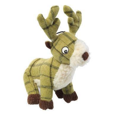 House of Paws Green Tweed Stag Dog Toy | Luxury Home Accessories | Heulog Glow