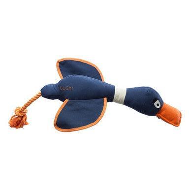 House of Paws Navy Duck Canvas Thrower Dog Toy | Luxury Home Accessories | Heulog Glow