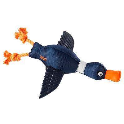 House of Paws Navy Duck Thrower Dog Toy | Luxury Home Accessories | Heulog Glow