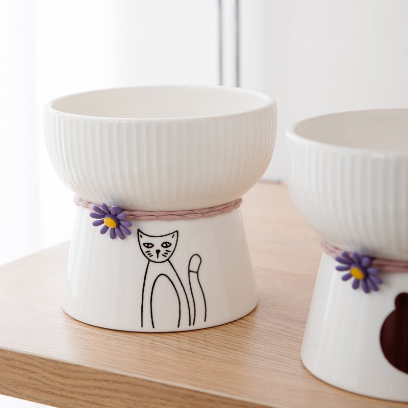 Household Simple And Cute Ceramic Pet Drinking Bowl | Luxury Home Accessories | Heulog Glow