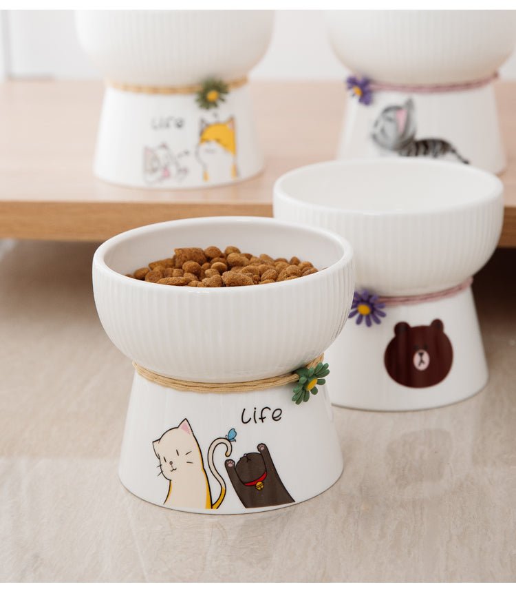 Household Simple And Cute Ceramic Pet Drinking Bowl | Luxury Home Accessories | Heulog Glow