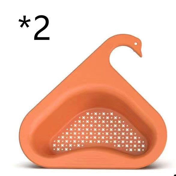 Household Sink Hanging Fruit And Vegetable Filter Water Drain Basket Kitchen Dry And Wet Separation Swan Drain Basket | Luxury Home Accessories | Heulog Glow