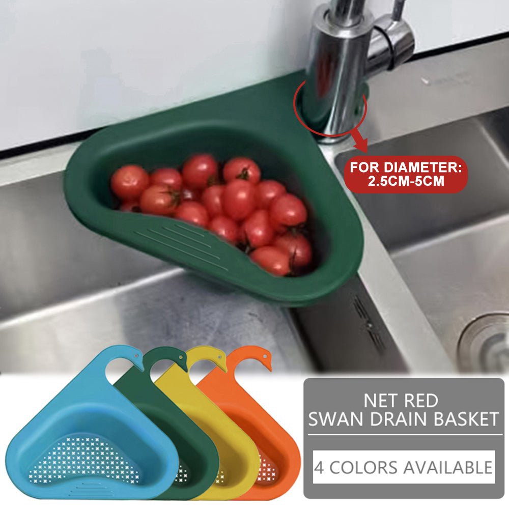 Household Sink Hanging Fruit And Vegetable Filter Water Drain Basket Kitchen Dry And Wet Separation Swan Drain Basket | Luxury Home Accessories | Heulog Glow