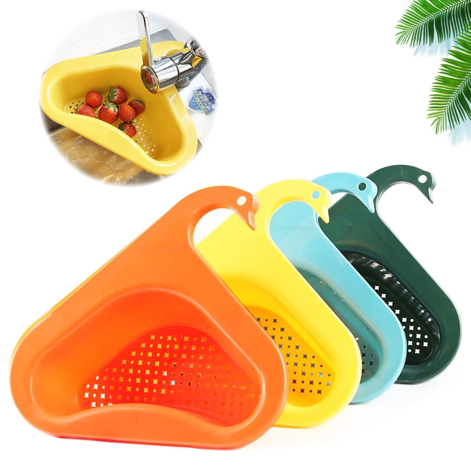 Household Sink Hanging Fruit And Vegetable Filter Water Drain Basket Kitchen Dry And Wet Separation Swan Drain Basket | Luxury Home Accessories | Heulog Glow