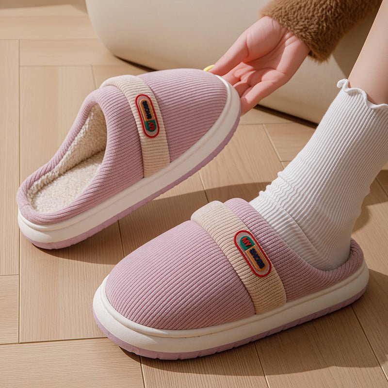 Household Warm Slugged Bottom Non-slip Plush Slippers | Luxury Home Accessories | Heulog Glow