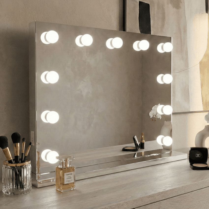 Houston Bluetooth Hollywood Mirror 80x60cm | Luxury Home Accessories | Heulog Glow