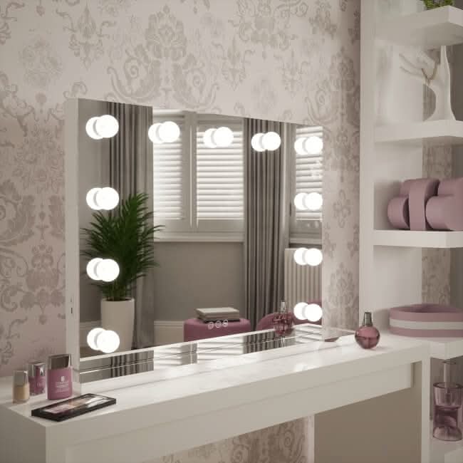 Houston Bluetooth Hollywood Mirror 80x60cm | Luxury Home Accessories | Heulog Glow