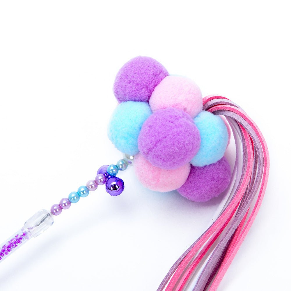 Huayuan Three-color Hair Ball Funny Cat Stick Cat Toy Fold Ears | Luxury Home Accessories | Heulog Glow