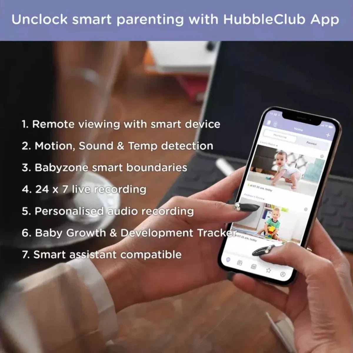 Hubble Nursery Pal Glow+ 5" Video Baby Camera & Monitor | Luxury Home Accessories | Heulog Glow