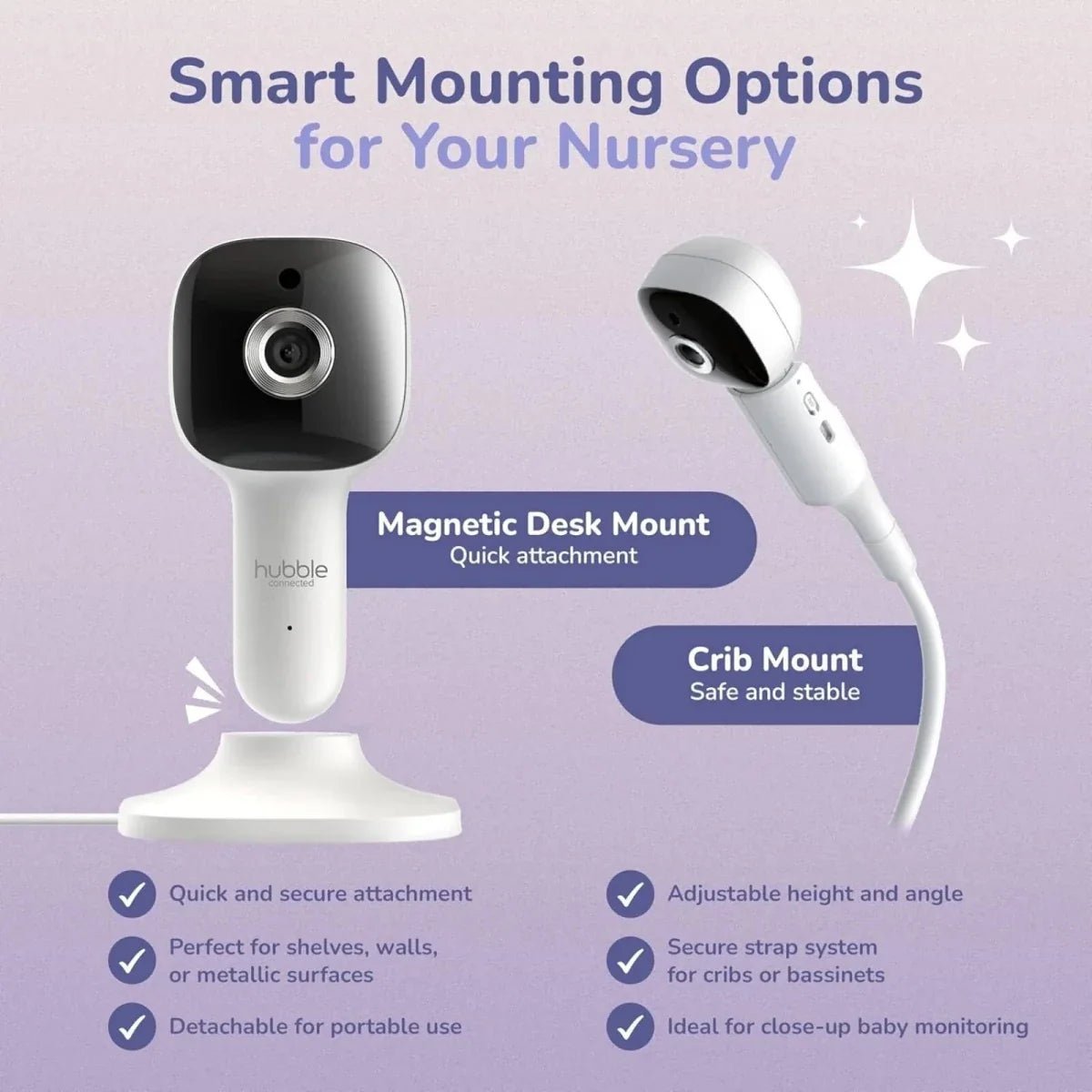 Hubble Pal SkyVision AI Pro 5" Video Baby Camera & Monitor | Luxury Home Accessories | Heulog Glow