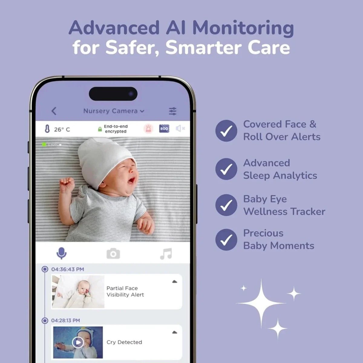 Hubble Pal SkyVision AI Pro 5" Video Baby Camera & Monitor | Luxury Home Accessories | Heulog Glow