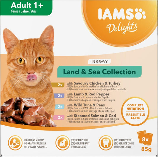 Iams Adult Delight Land&Sea Gravy 8x85g | Luxury Home Accessories | Heulog Glow