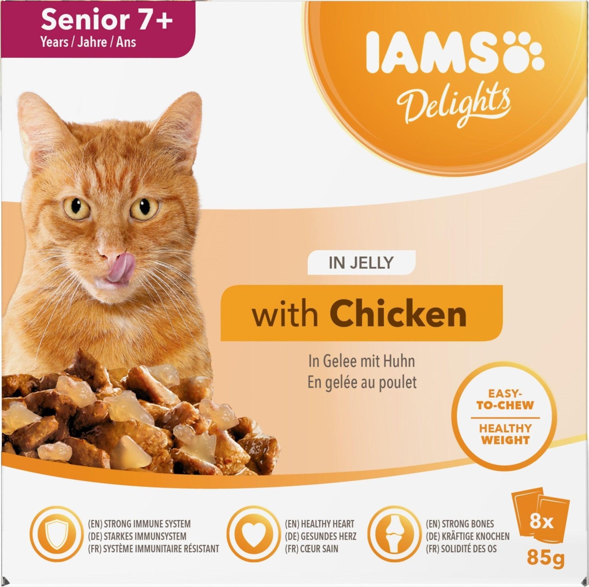 Iams Delights Senior Cat Chicken in Jelly 8pk - 85G | Luxury Home Accessories | Heulog Glow