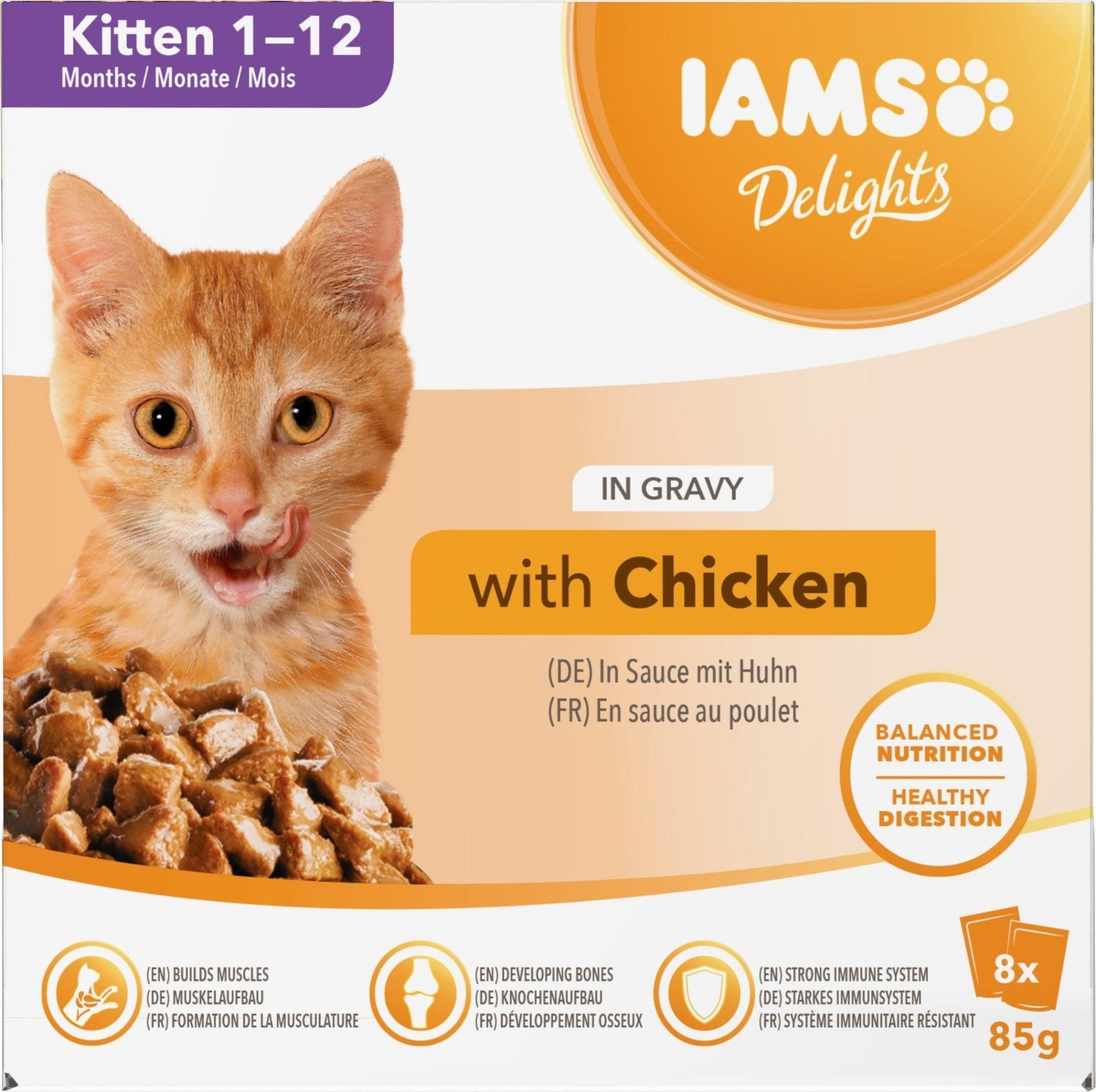 Iams Kitten Delight Chicken Gravy 8x85g | Luxury Home Accessories | Heulog Glow