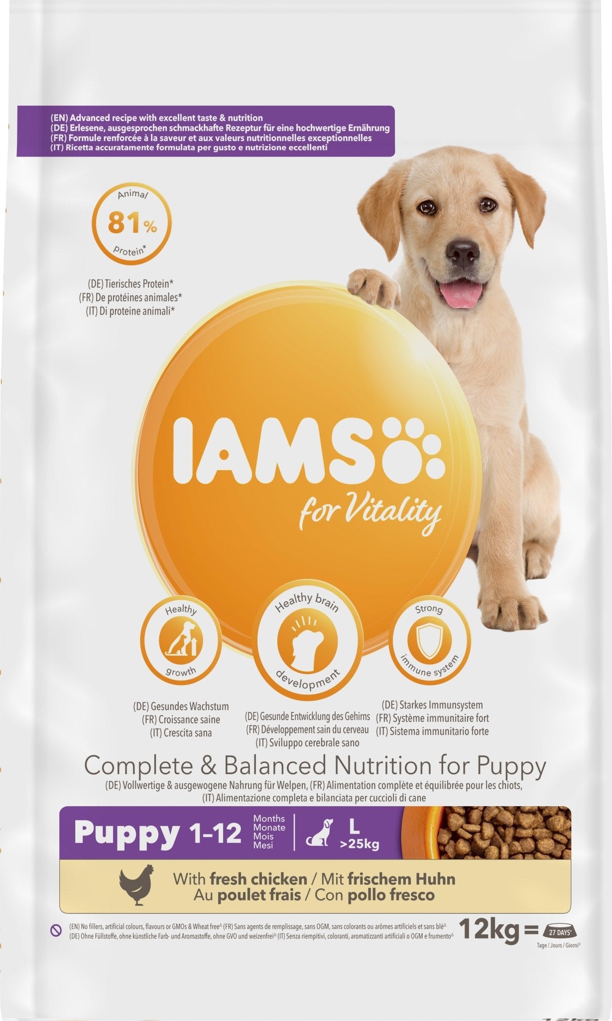 Iams Puppy Vitality Large Chicken | Luxury Home Accessories | Heulog Glow