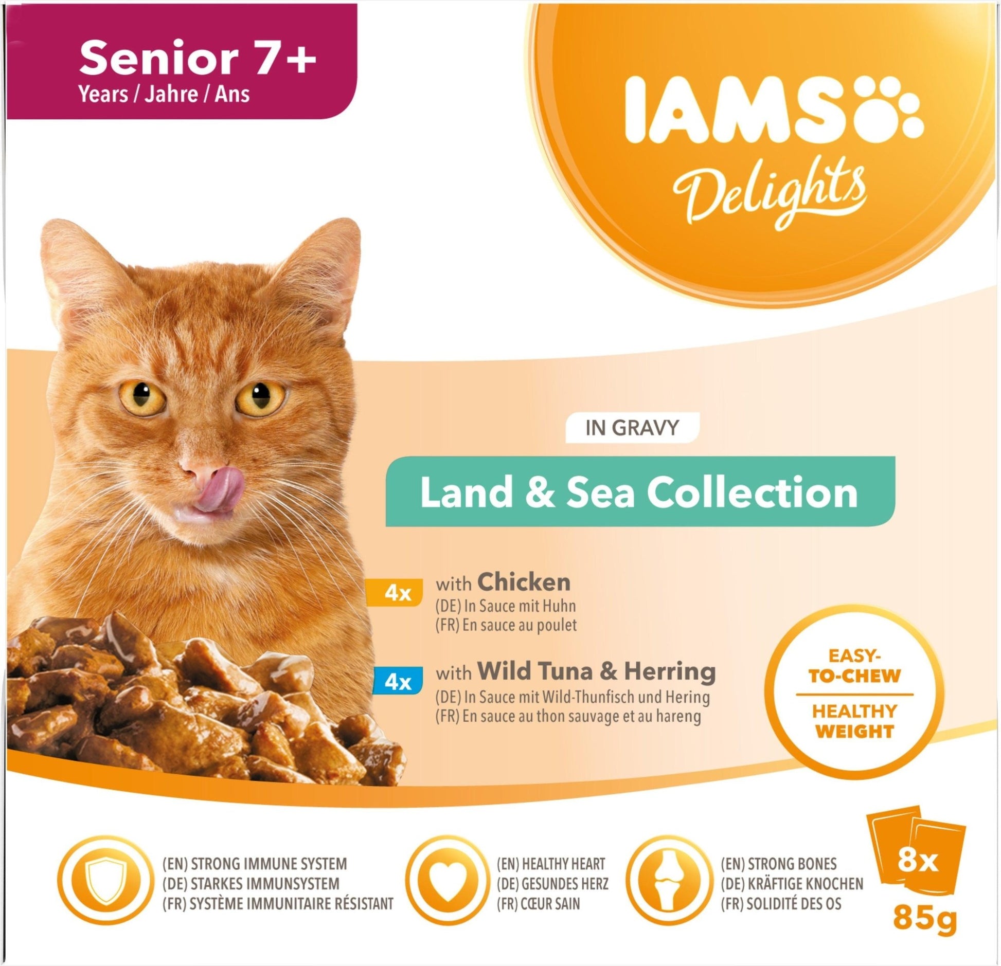 Iams Senior Delight Land&Sea Gravy 8x85g | Luxury Home Accessories | Heulog Glow