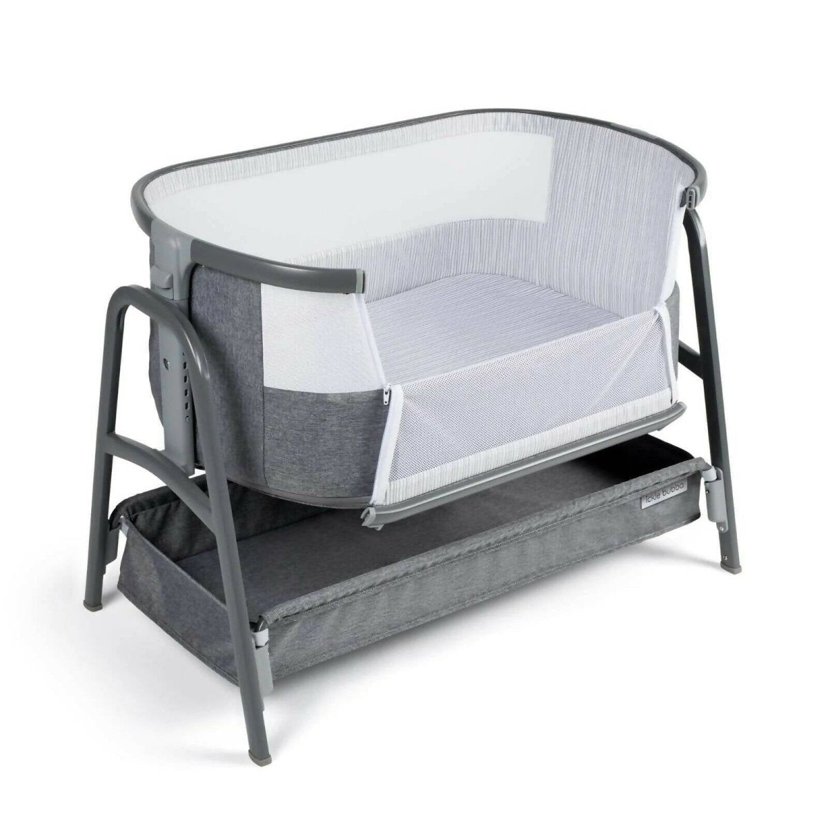 Ickle Bubba Bubba&Me Bedside Crib - Space Grey | Luxury Home Accessories | Heulog Glow