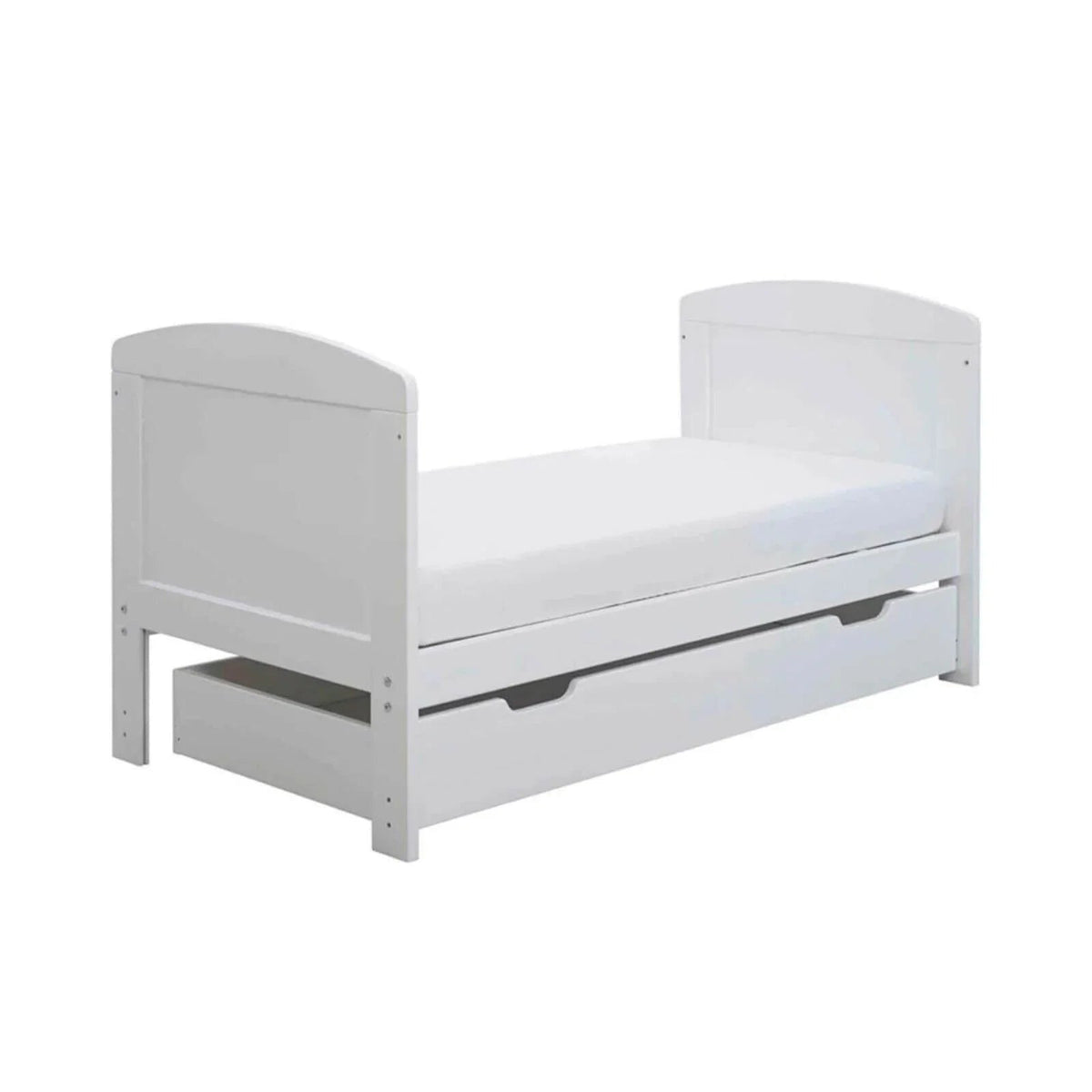 Ickle Bubba Coleby Mini Cot Bed & Under Drawer White - Fibre Mattress | Luxury Home Accessories | Heulog Glow