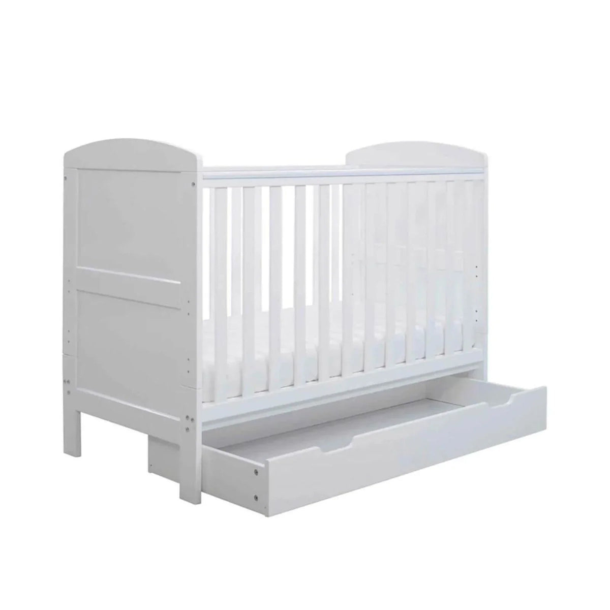 Ickle Bubba Coleby Mini Cot Bed & Under Drawer White - Fibre Mattress | Luxury Home Accessories | Heulog Glow
