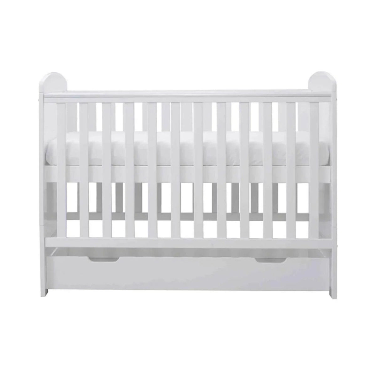 Ickle Bubba Coleby Mini Cot Bed & Under Drawer White - Fibre Mattress | Luxury Home Accessories | Heulog Glow