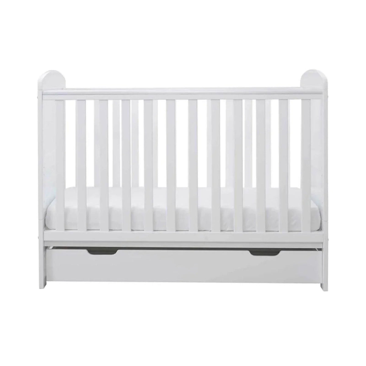 Ickle Bubba Coleby Mini Cot Bed & Under Drawer White - Fibre Mattress | Luxury Home Accessories | Heulog Glow